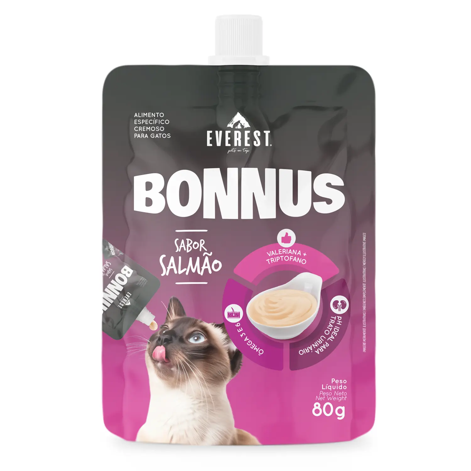 Petisco Bonnus para Gatos Salmao Everest 80g